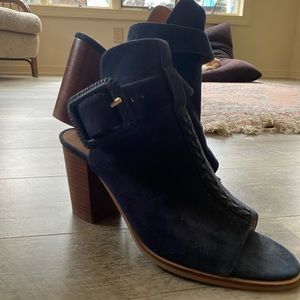 Jack Rodgers Navy Suede Heels